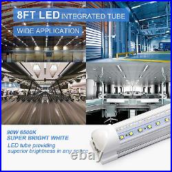 10-Pack 8Ft LED Shop Light Fixture 90W T8 Integrated LED Tube Light 6500K 12