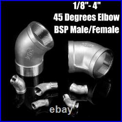 1/8- 4 Stainless Steel 45 Degrees Elbow Male/Female Pipe Fitting Connector