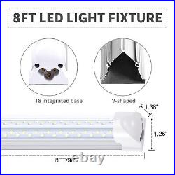 25 Pack 120W T8 8FT Integrated LED Tube Light Bulbs LED Shop Light Fixture 6000K