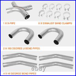 3OD Stainless Steel 4X 45 Degree & 2X U-Bend 7Pcs Custom Exhaust Piping Kit