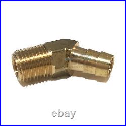 3/8 HOSE BARB X 1/4 MALE NPT Brass ELBOW 45 DEGREE Pipe Fitting Thread Gas Fuel