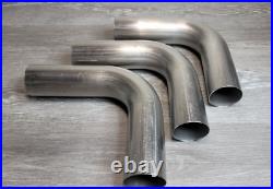 3 Pcs 3 Inch OD 90 Degree Actual 304 Stainless Steel Mandrel Bend Exhaust Pipe