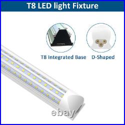 4-100PCS T8 8FT 4FT LED Shop Light Fixture D-Shaped LED Tube Light Bulb 60W 120W