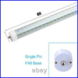 8FT T8 LED Shop Light Bulbs FA8 Single Pin 8 Foot LED Tube Light 72W 120W 6500K