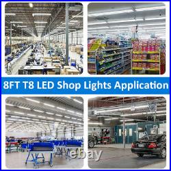 8 Pack T8 8 FT LED Shop Light Fixture 90W 8FT LED Shop Lights 6000K 10800LM Bulb