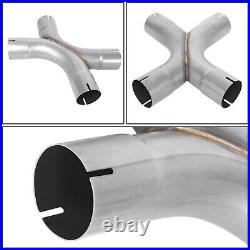 8 Pcs 45 Degree T304 Stainless Steel Exhaust Bend X-Pipes Kits Car Modification