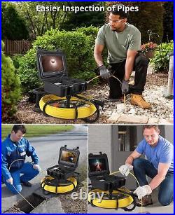 9 Pipe Inspection Sewer Camera withSelf Leveling 1080P 300FT 512HZ Sonde+Receiver