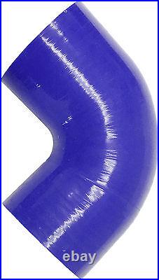 Blue 4 Ply 90 Degree Silicone Elbow Pipe Intercooler Hose Coupler 2.5 63mm