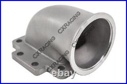 CXRacing Stainless Steel 3 Vband T6 Turbo 90 Degree Elbow Adapter Flange Tube