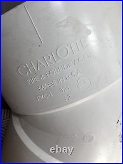 Charlotte PVC 321 12 DWV 45 Degree Elbow Bend, 12 in, Hub X Hun