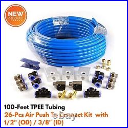 Compressed Air Piping System 100ft Tubing Push To Connect Fitting for Work Shop