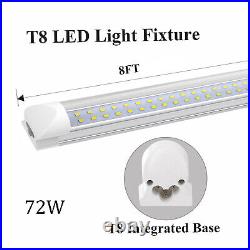 Frosted Tube Light LED Light T8 72W 8FT 6000K Dual-row LED Shop Light Fixture