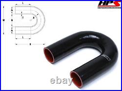 HPS 2.75 70mm 4-Ply Silicone 180 Degree U Bend Elbow Coupler Tube Hose BLACK