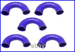 Lot of 5 Blue 4 Ply 180 Degree Silicone Pipe Intercooler Hose Coupler 2 51mm