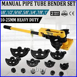 Manual Pipe Bender 3/8-1 10-25mm O. D. Tubing 180 Degree Heavy Duty Tube Bender