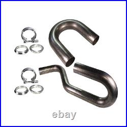 Squirrelly 2.5 OD 304 Stainless 180 + 180+45 Degree Mandrel Bend V-Band Clamp