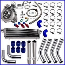 T04E T3/ T4 Turbo Kit Internal Wastegate V-band with Intercooler Piping Oil lines