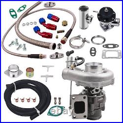 T3 T4 Turbo A/R 0.63 Kit with Wastegate + Type-S BOV Pipe Oil Feed Drain Line Kit