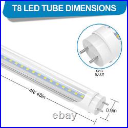 T8 4FT LED Tube Light Bulbs G13 Bi-Pin 22W 4' LED Shop Light Bulb 5000K6500K