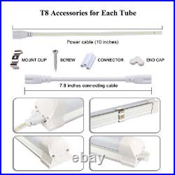 T8 LED Tube Light Bulb 2FT 4FT 6FT 8FT Integrated LED Shop Light Fixture D-shape